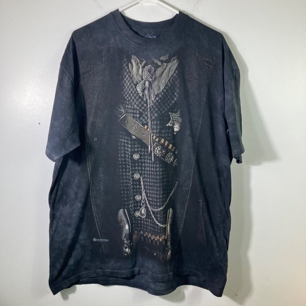 Mens The Mountain Sheriff‎ Tee Shirt Short Sleeve Black XL Cotton